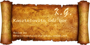 Kasztelovits Gábor névjegykártya
